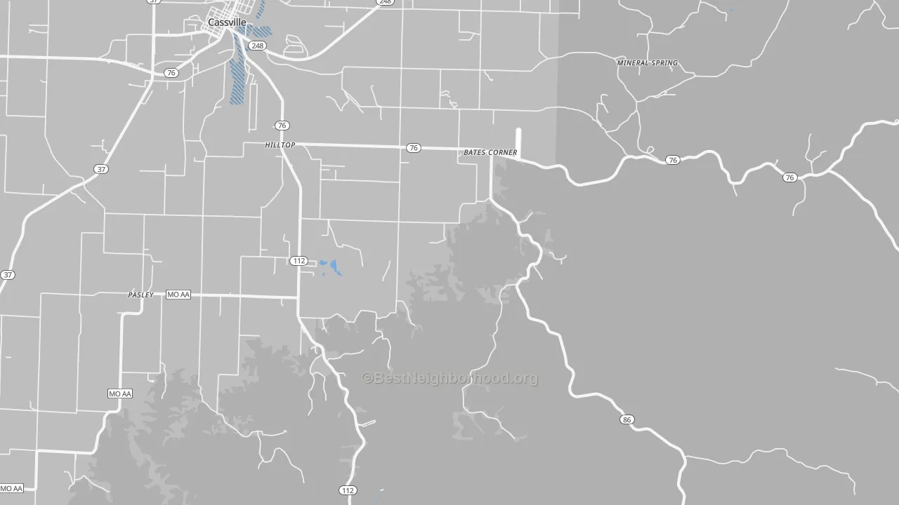 Transit Grade map of Chain-O-Lakes, MO