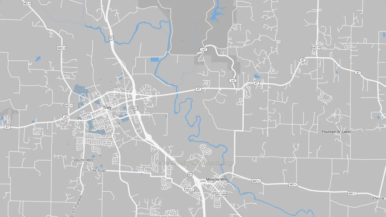 Transit Grade map of Chain of Rocks, MO