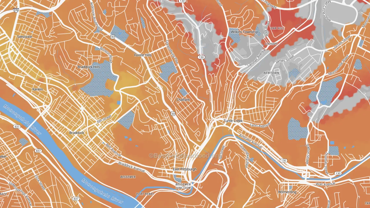 Transit Grade map of Chalfant, PA