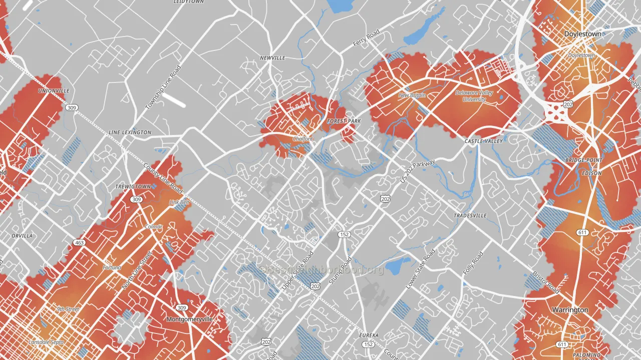 Transit Grade map of Chalfont, PA