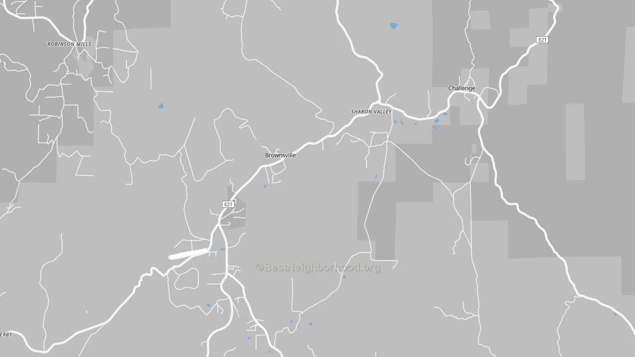 Transit Grade map of Challenge-Brownsville, CA