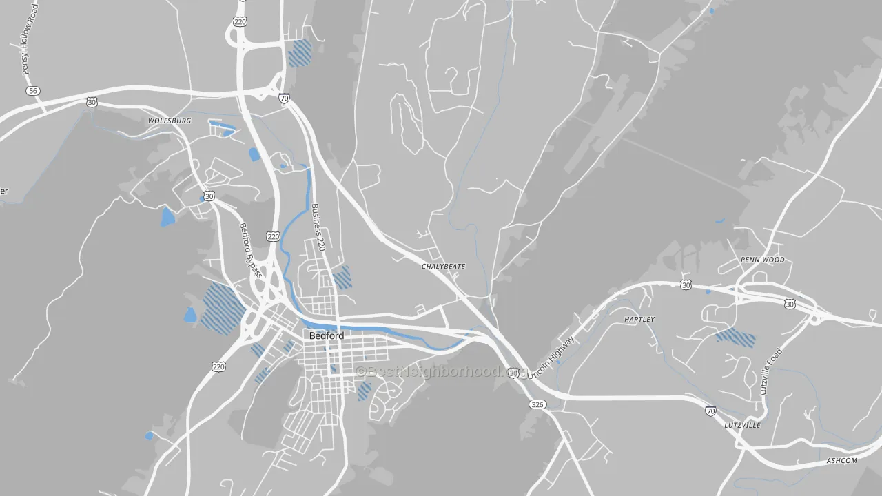 Transit Grade map of Chalybeate, PA