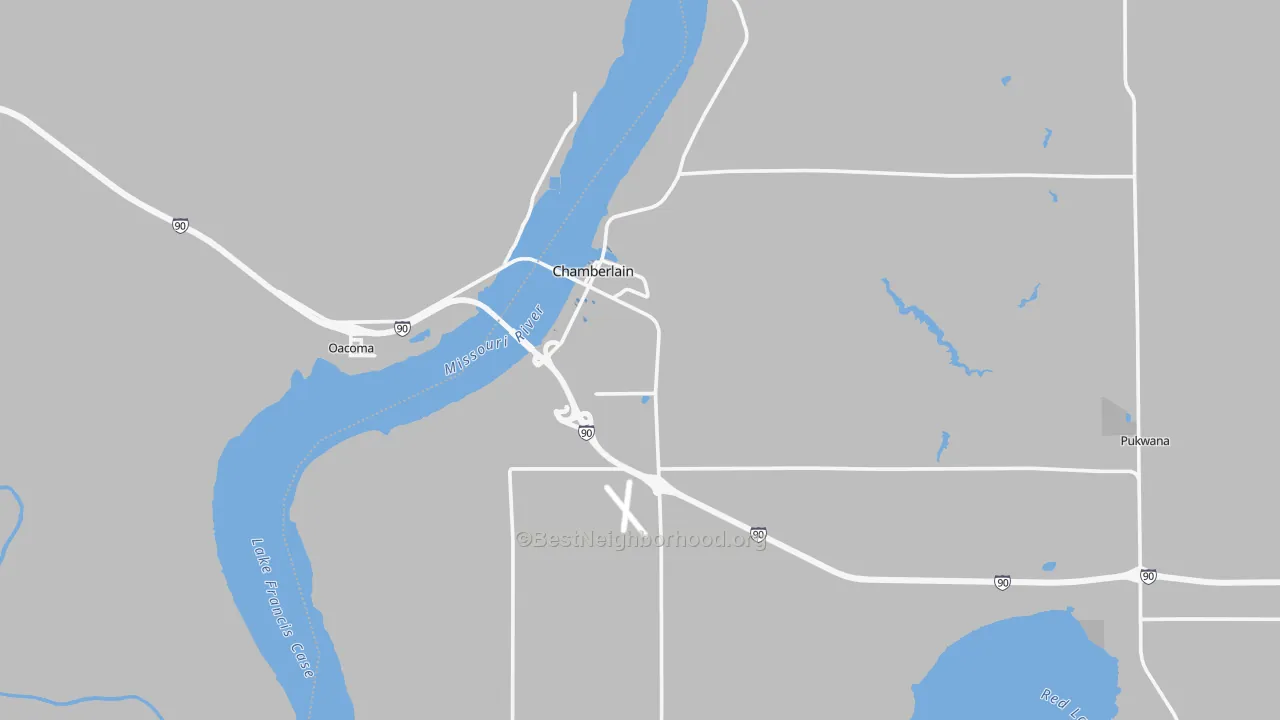 Transit Grade map of Chamberlain, SD