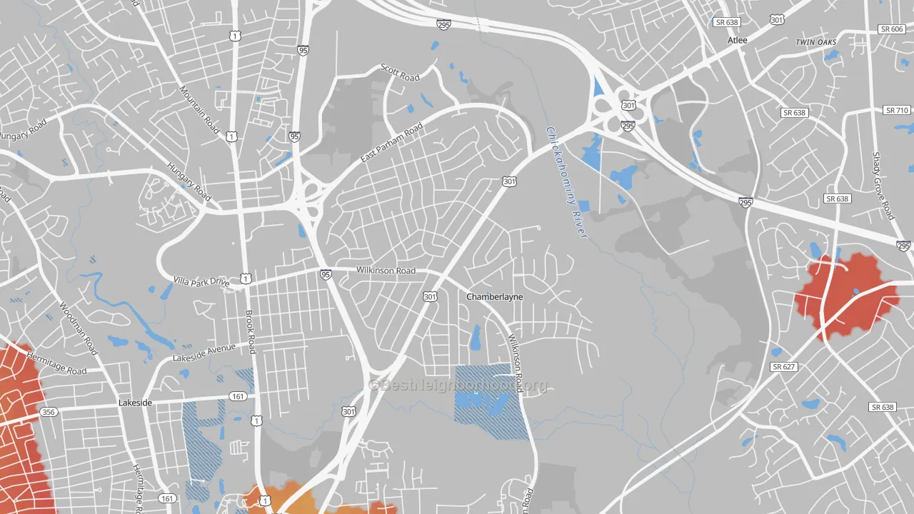 Transit Grade map of Chamberlayne, VA