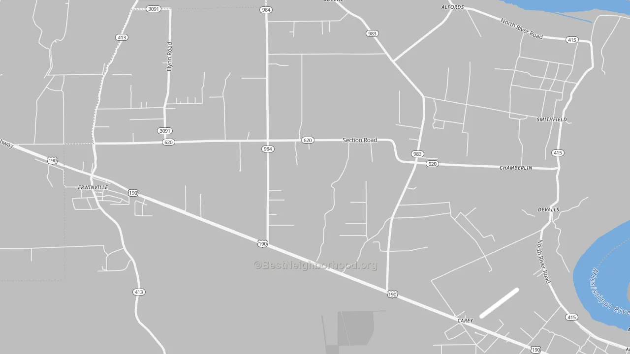 Transit Grade map of Chamberlin, LA