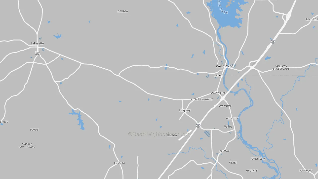 Transit Grade map of Chambers County, AL