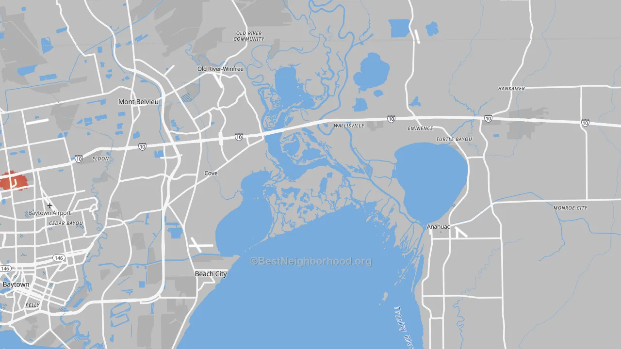 Transit Grade map of Chambers County, TX