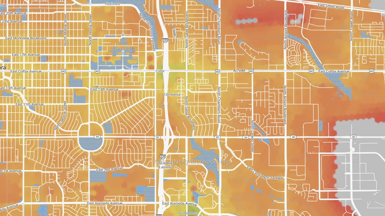 Transit Grade map of Chambers Heights, Aurora, CO