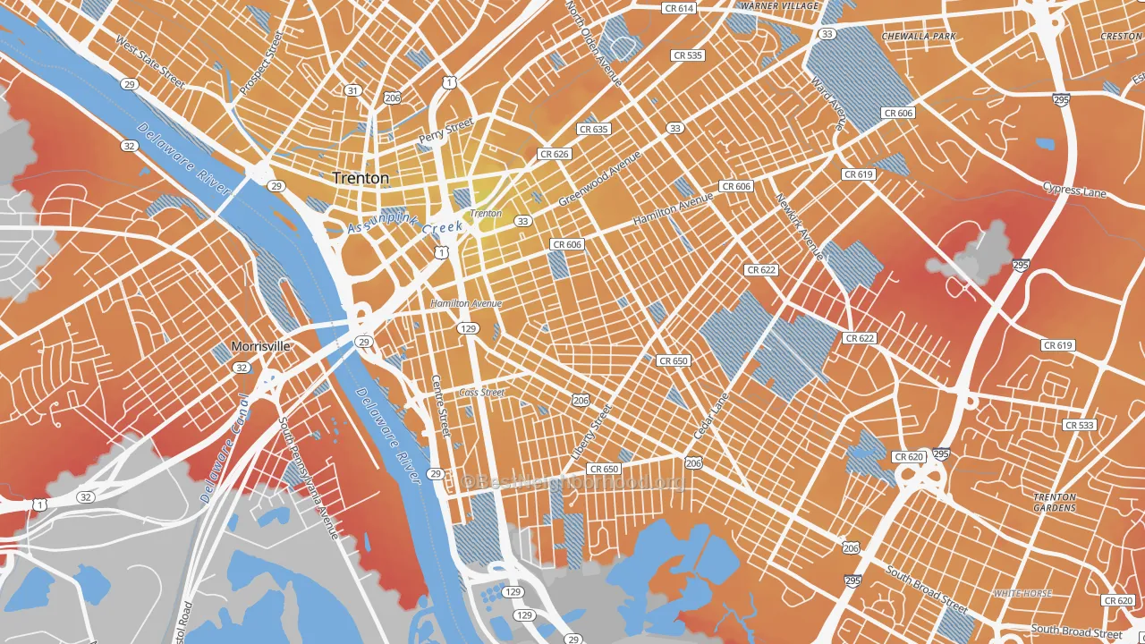 Transit Grade map of Chambersburg, Trenton, NJ