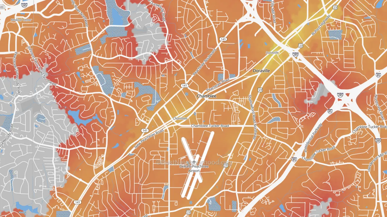 Transit Grade map of Chamblee, GA