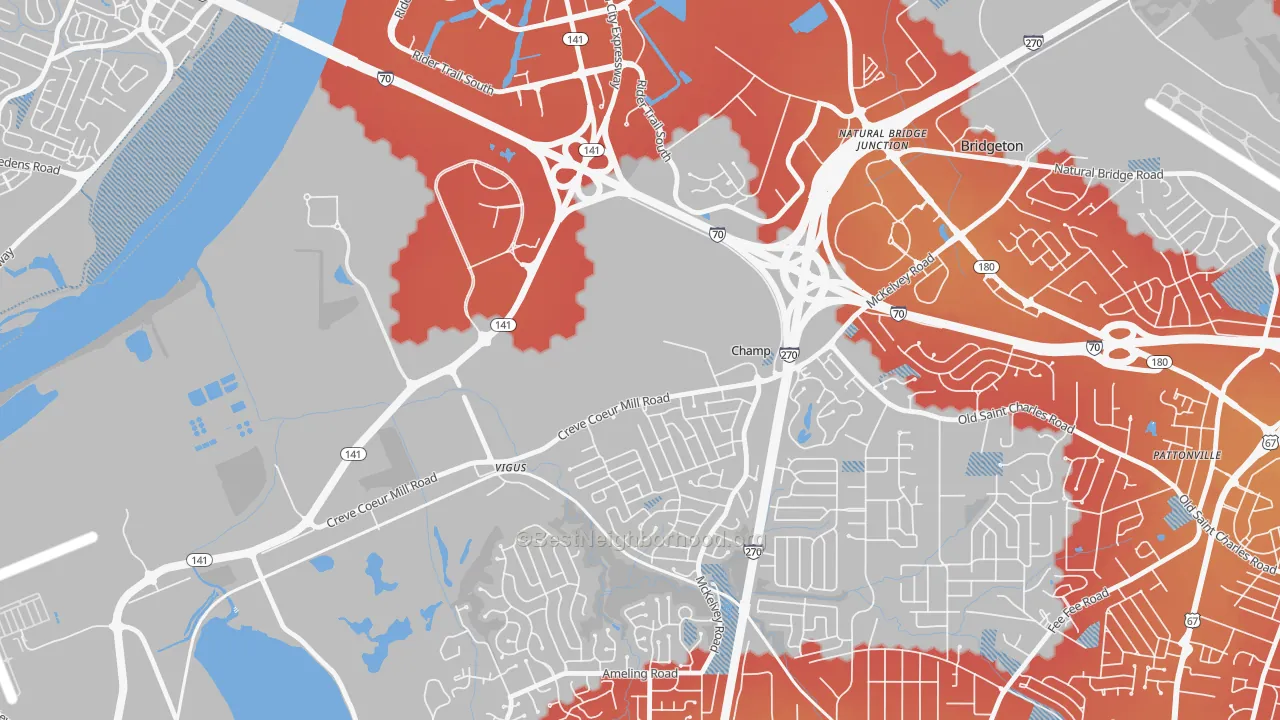 Transit Grade map of Champ, MO