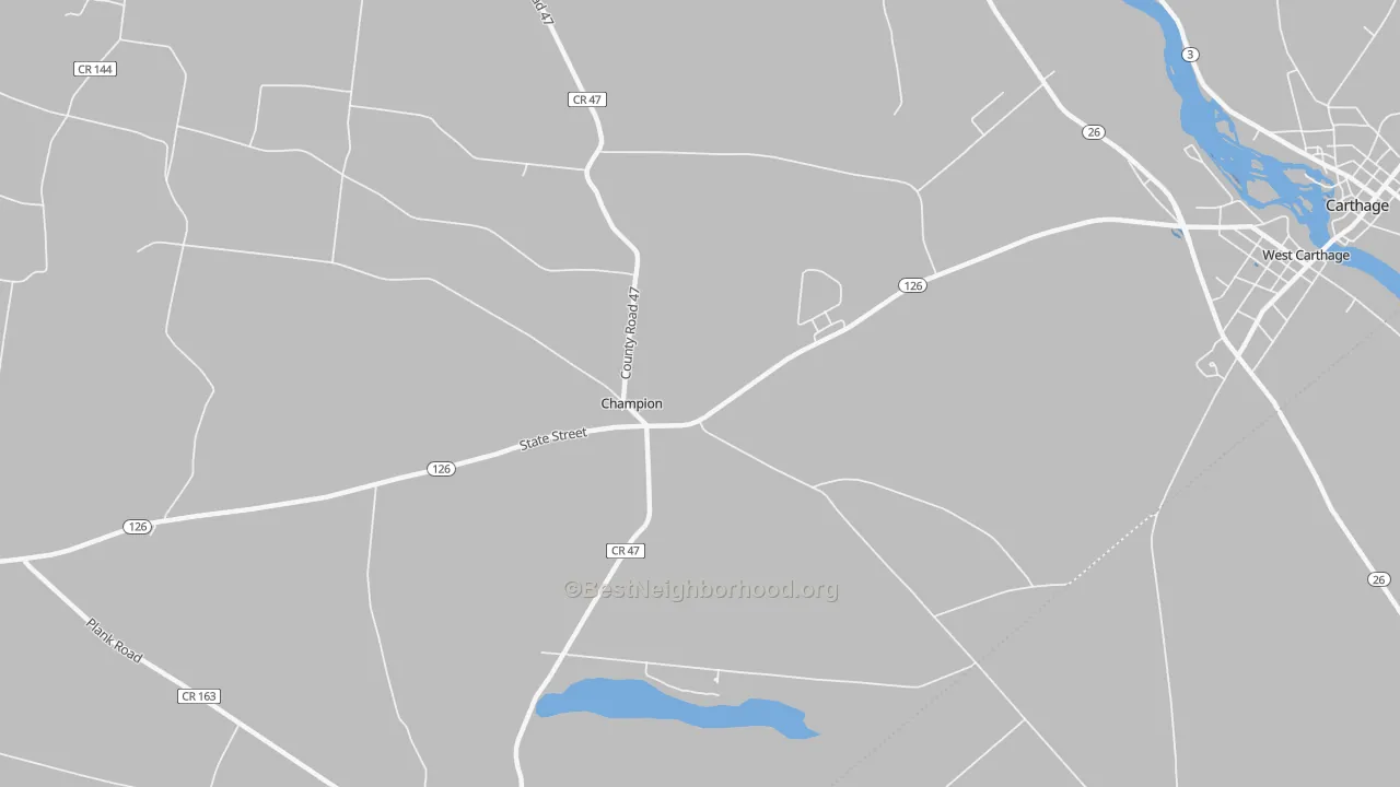 Transit Grade map of Champion, NY