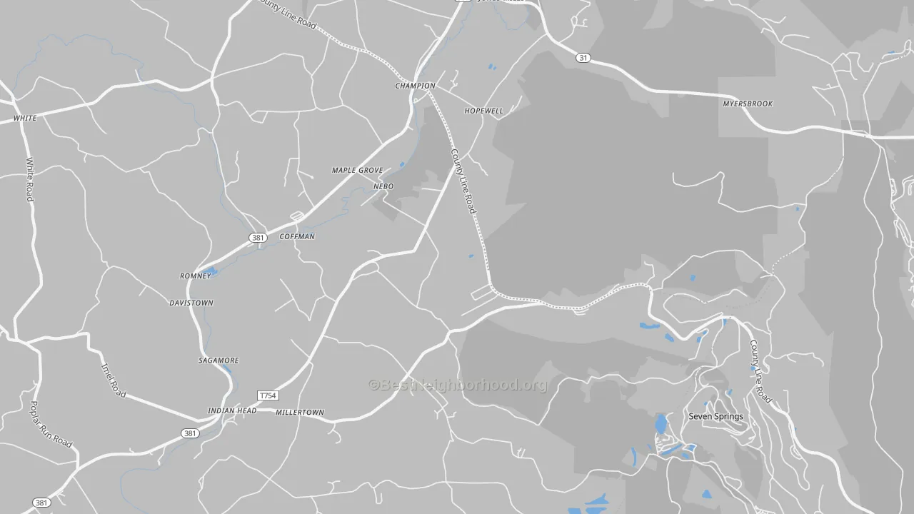 Transit Grade map of Champion, PA