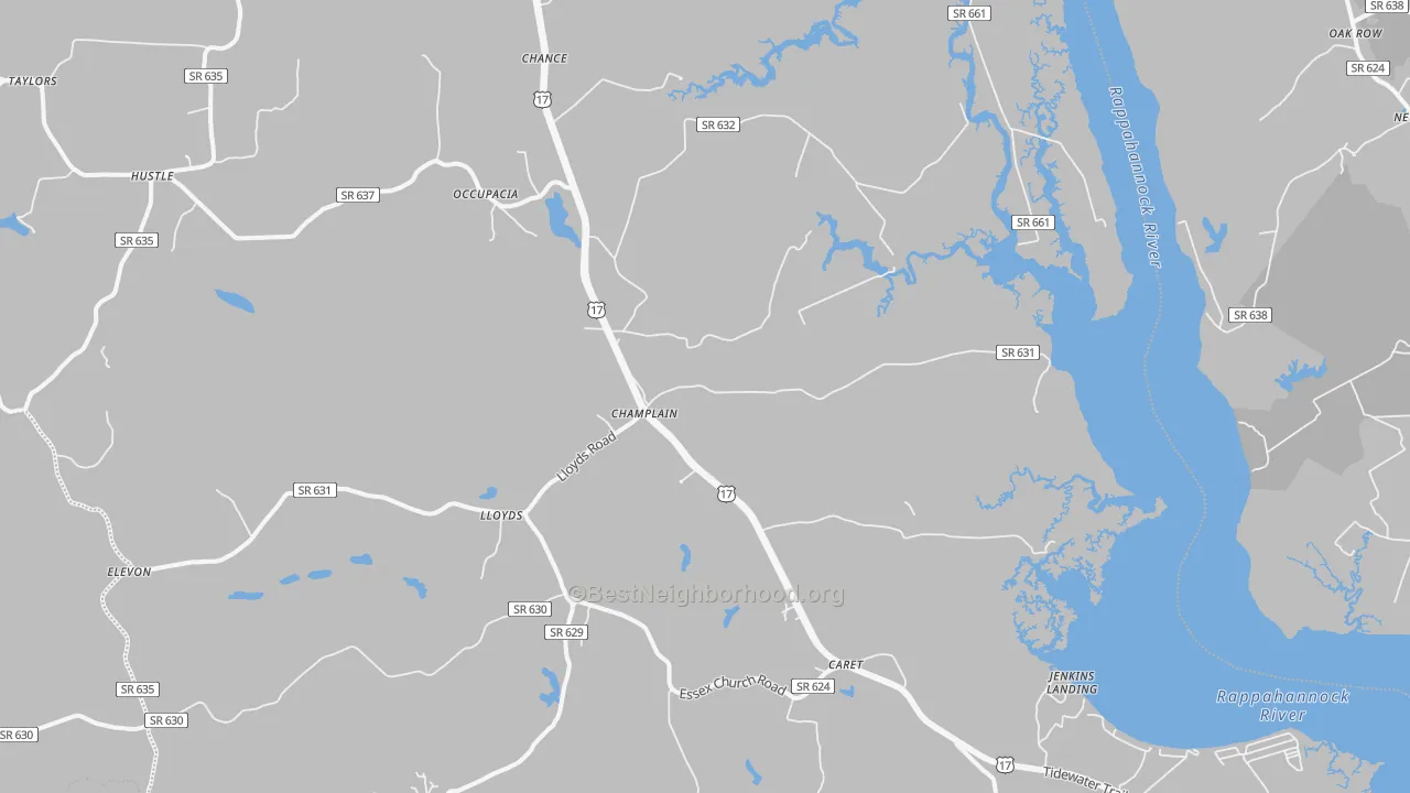 Transit Grade map of Champlain, VA