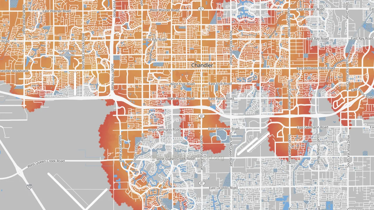 Transit Grade map of Chandler, AZ