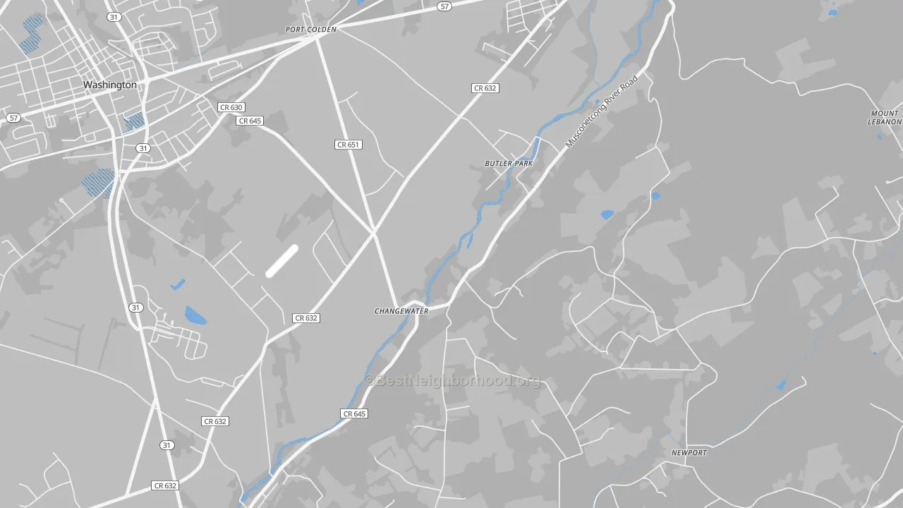 Transit Grade map of Changewater, NJ