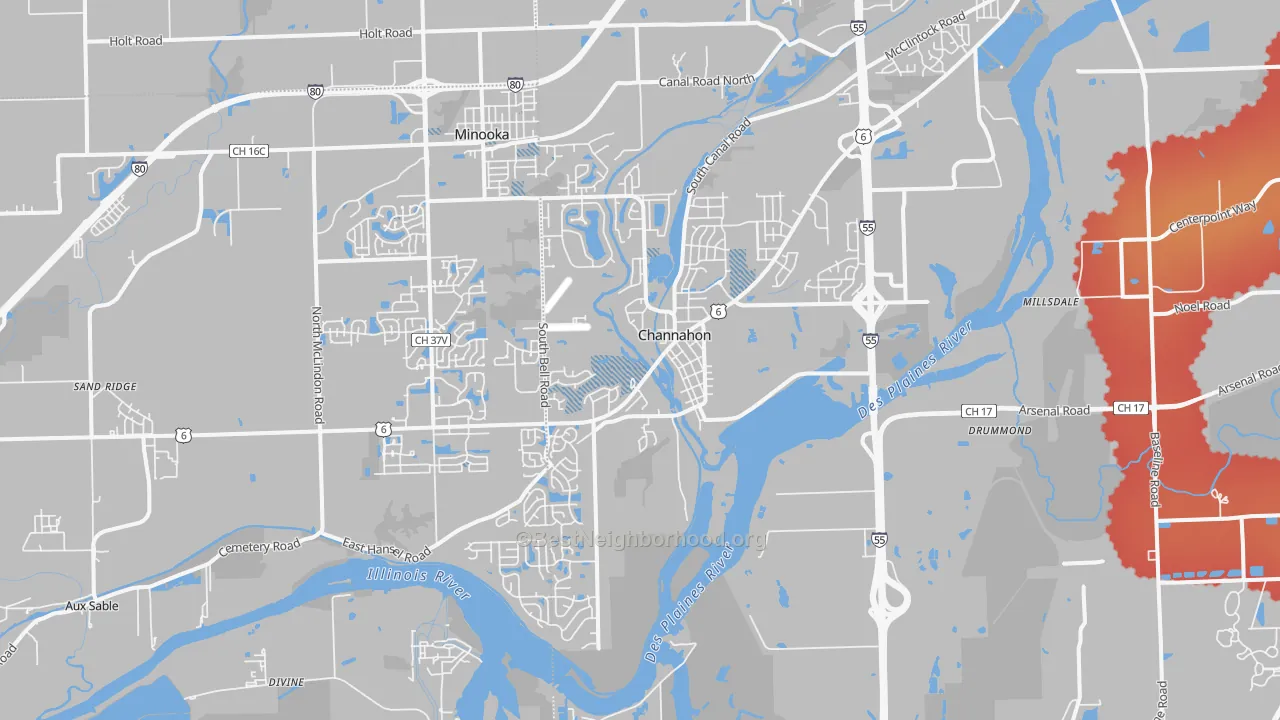 Transit Grade map of Channahon, IL