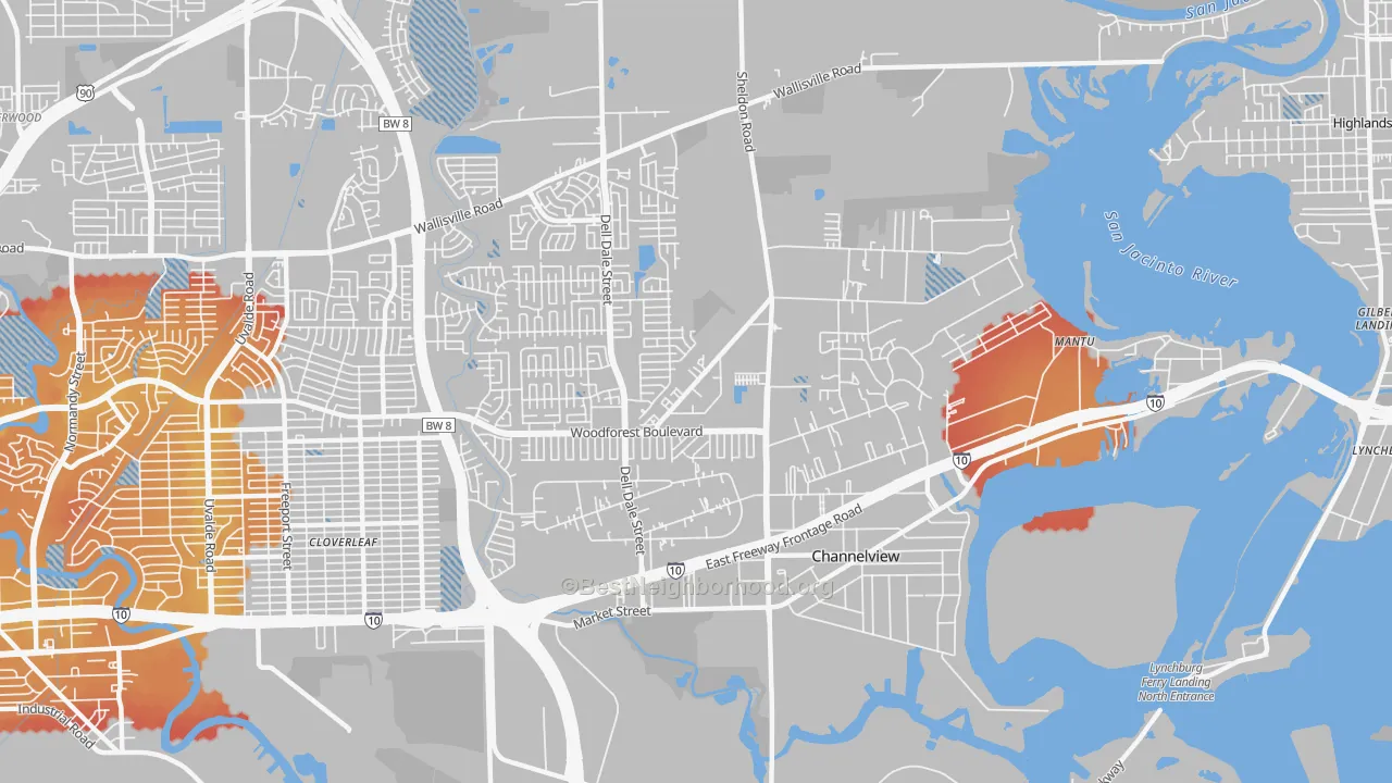 Transit Grade map of Channelview, TX