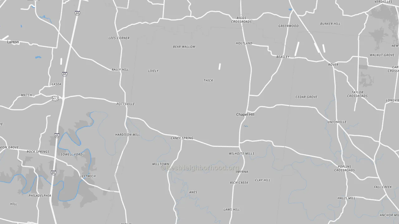 Transit Grade map of Chapel Hill, TN