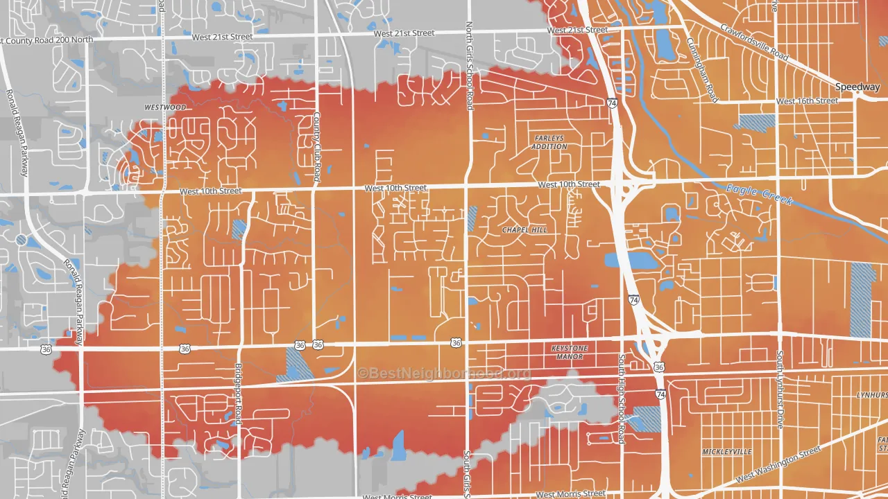 Transit Grade map of Chapel Hill Village, Indianapolis, IN