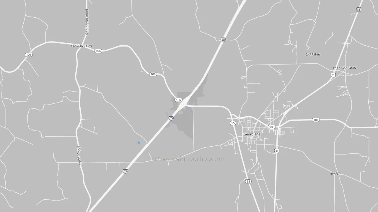 Transit Grade map of Chapman, AL