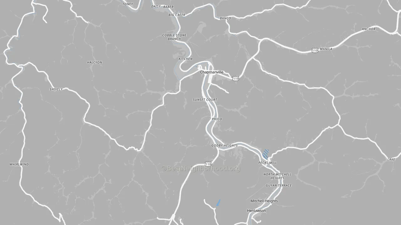Transit Grade map of Chapmanville, WV