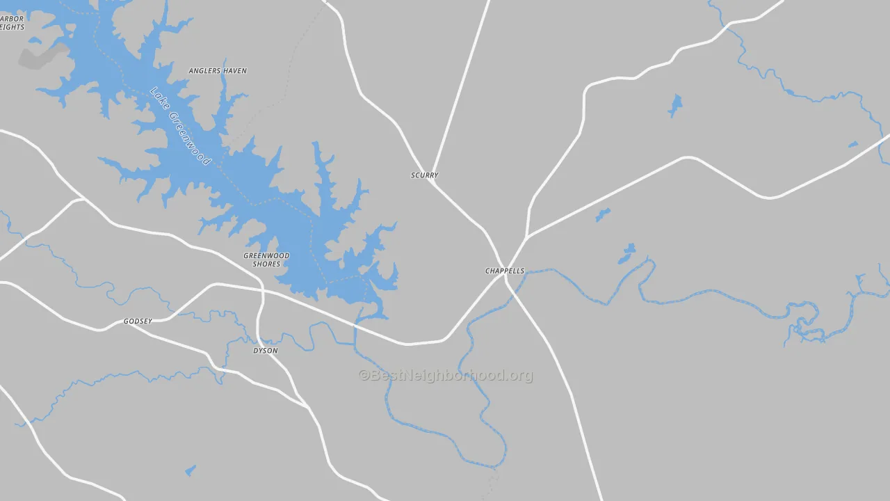 Transit Grade map of Chappells, SC