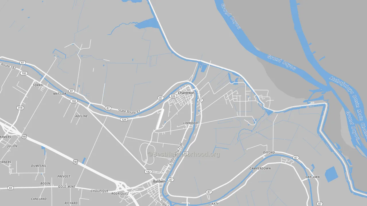 Transit Grade map of Charenton, LA