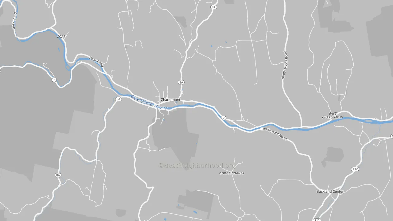 Transit Grade map of Charlemont, MA