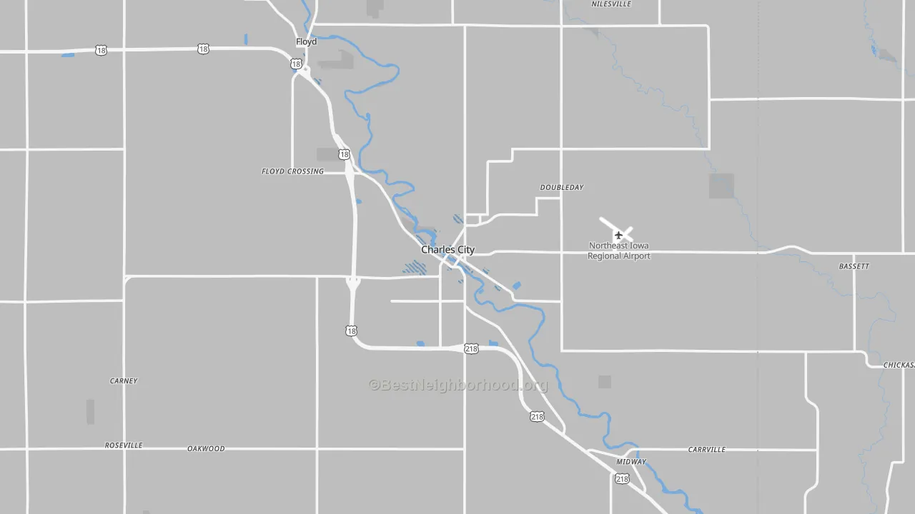 Transit Grade map of Charles City, IA