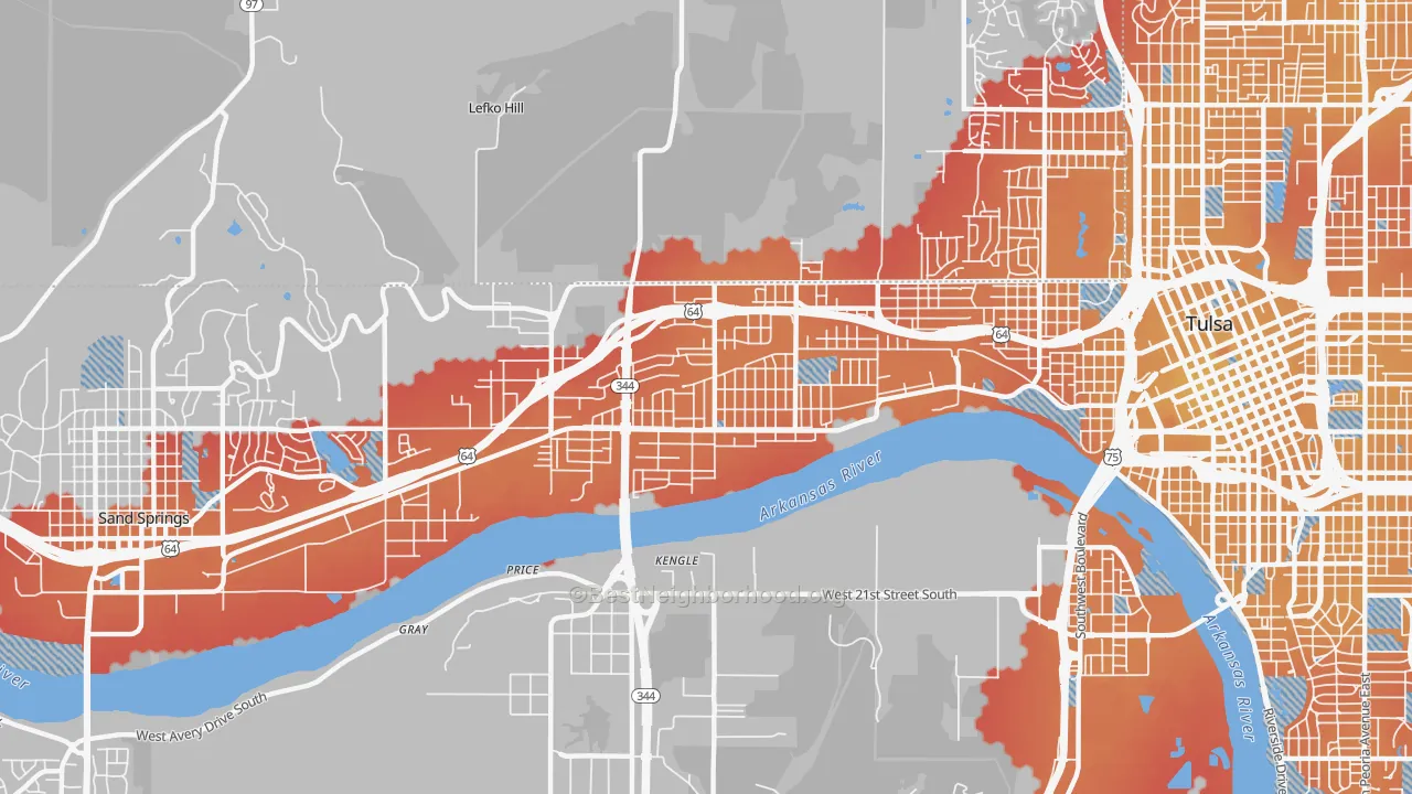 Transit Grade map of Charles Page, Tulsa, OK