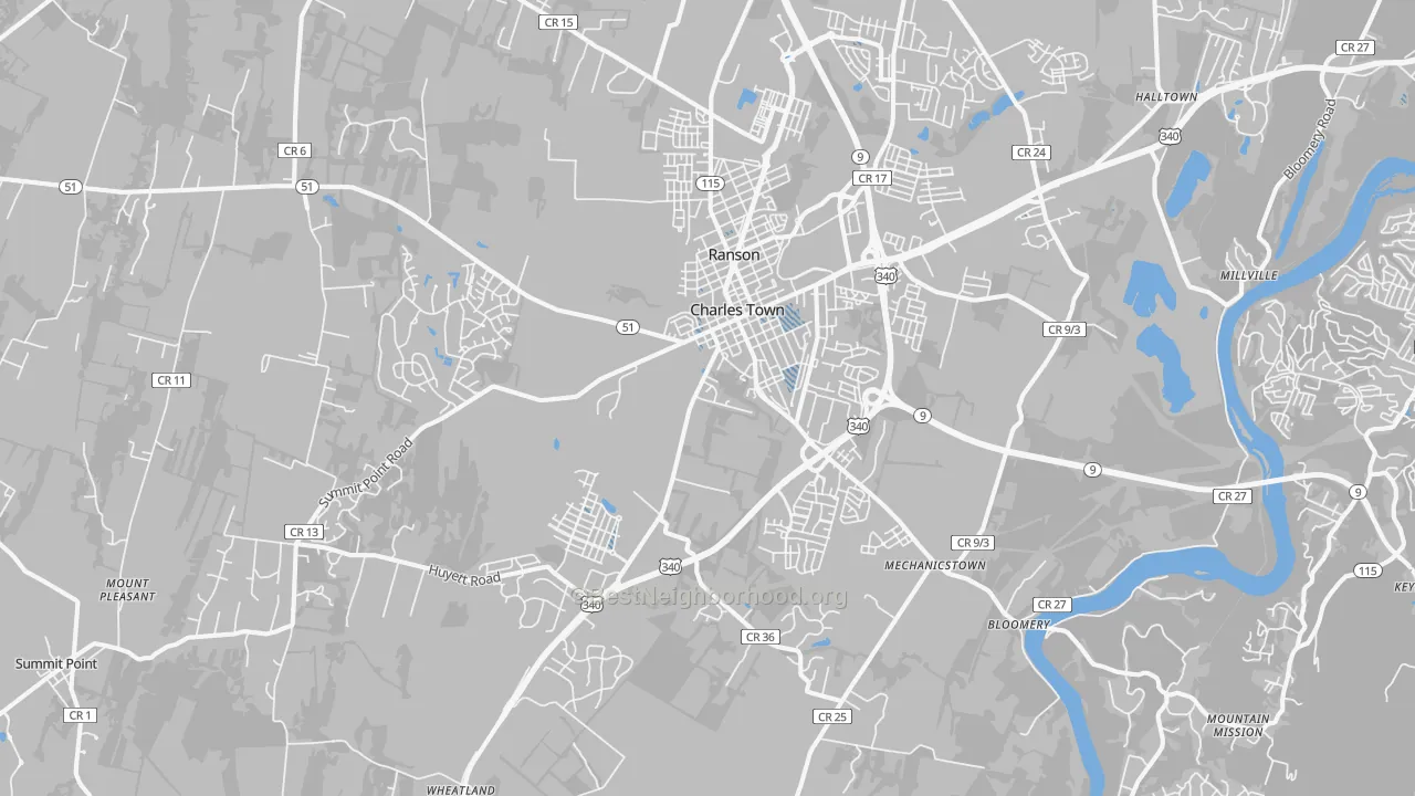 Transit Grade map of Charles Town, WV