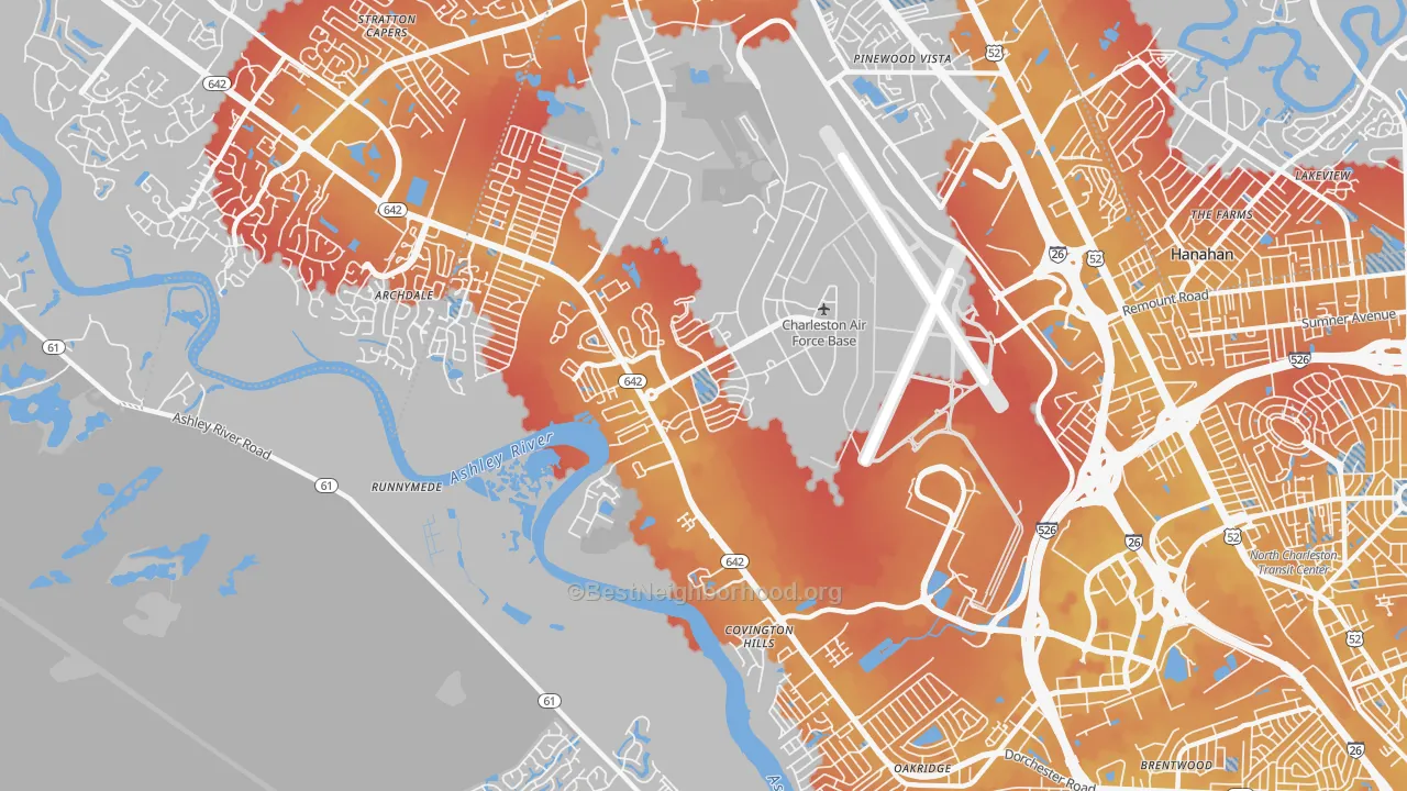 Transit Grade map of Charleston Afb, SC