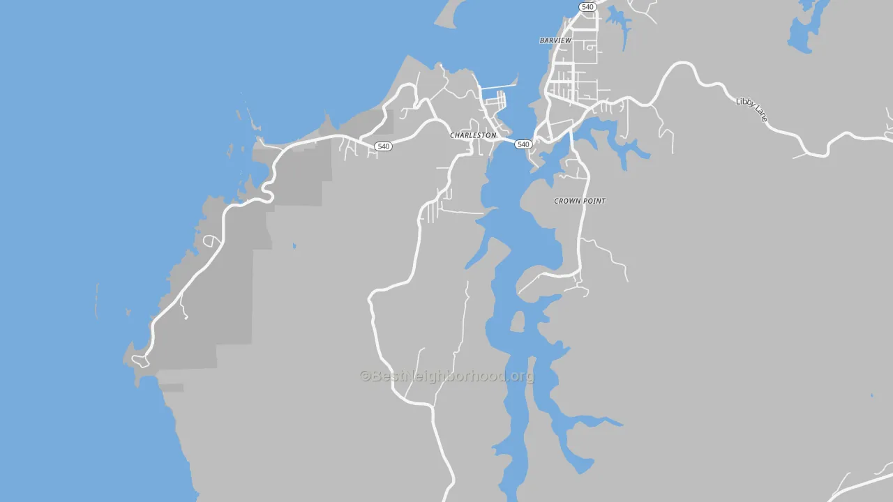 Transit Grade map of Charleston, OR
