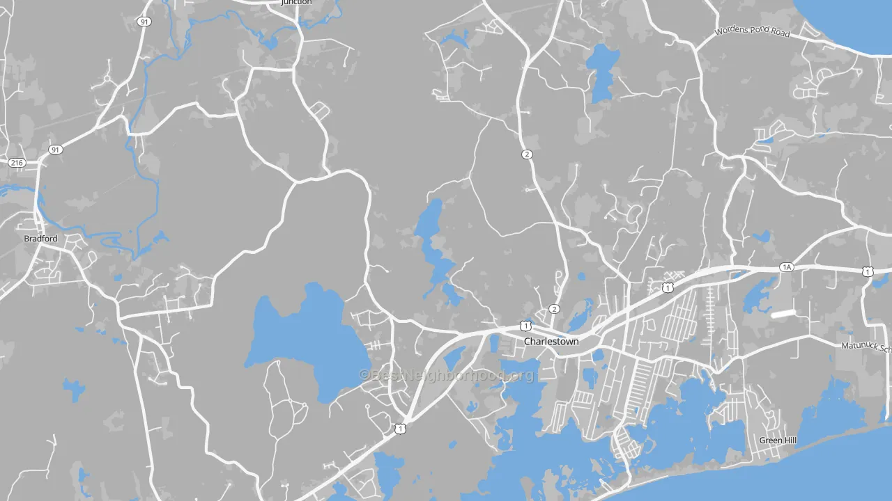 Transit Grade map of Charlestown, RI