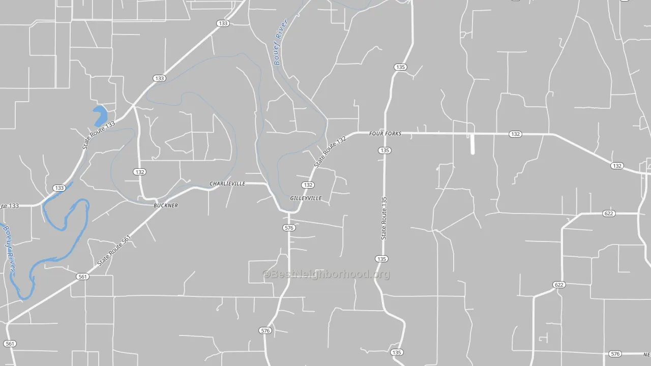 Transit Grade map of Charlieville, LA
