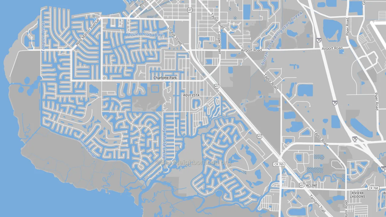 Transit Grade map of Charlotte Park, FL