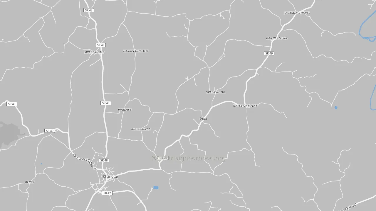 Transit Grade map of Charlotte, TN