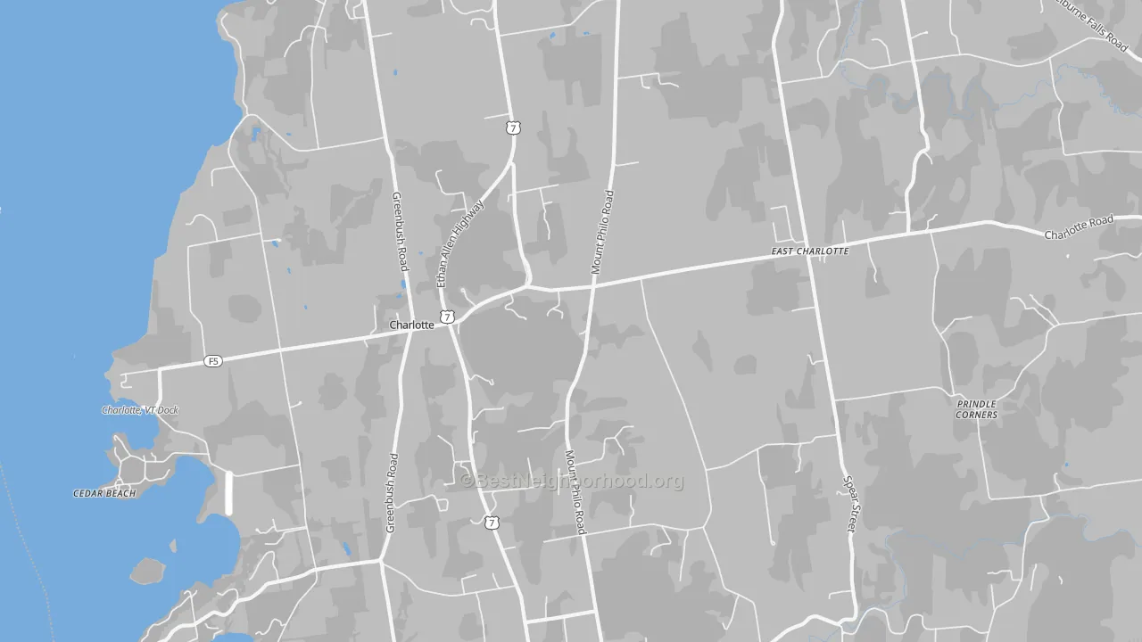 Transit Grade map of Charlotte, VT