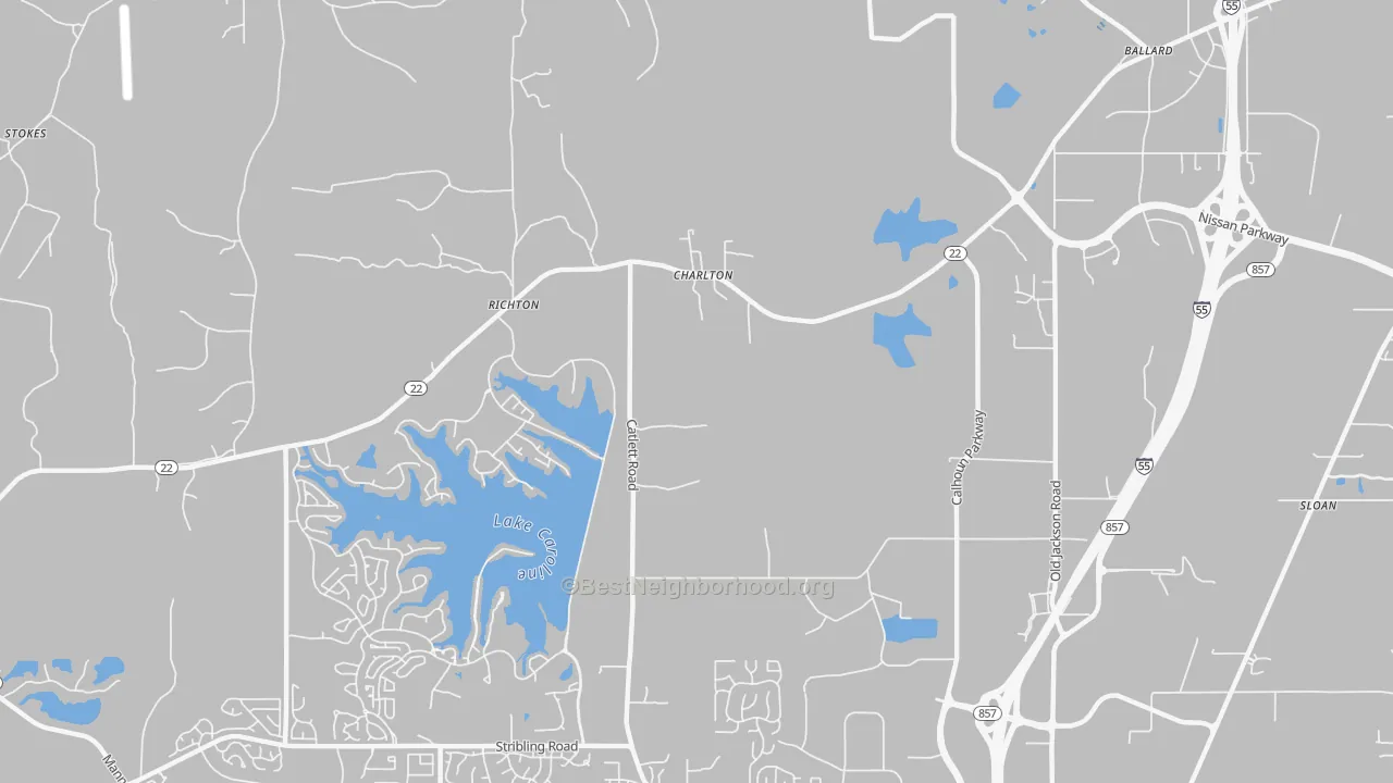 Transit Grade map of Charlton, MS