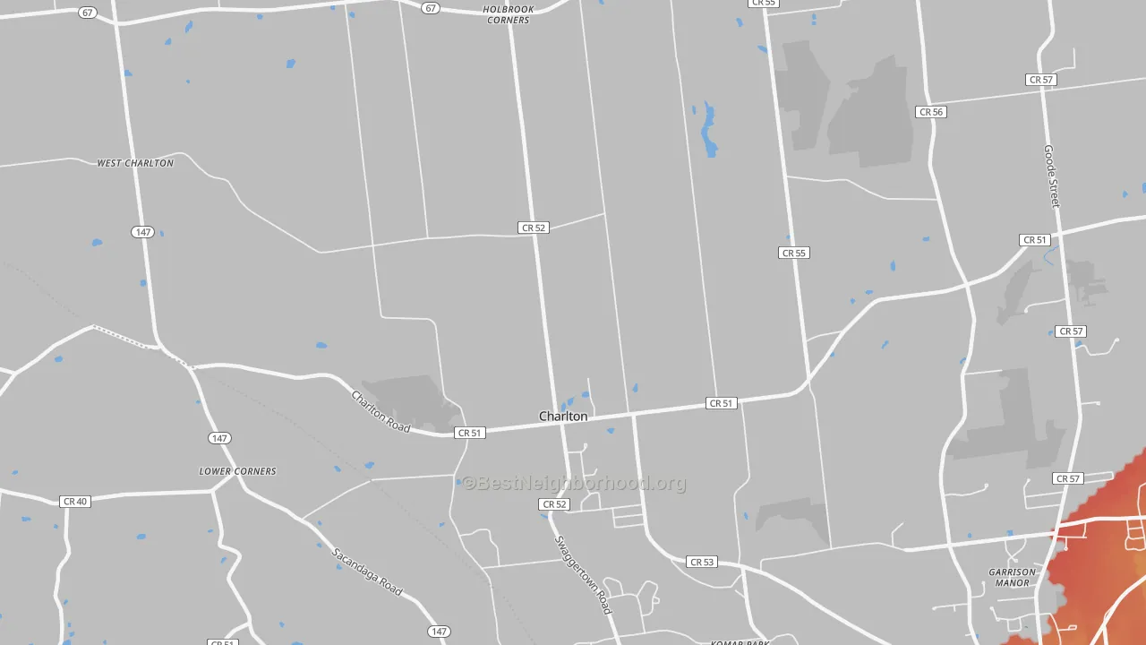 Transit Grade map of Charlton, NY