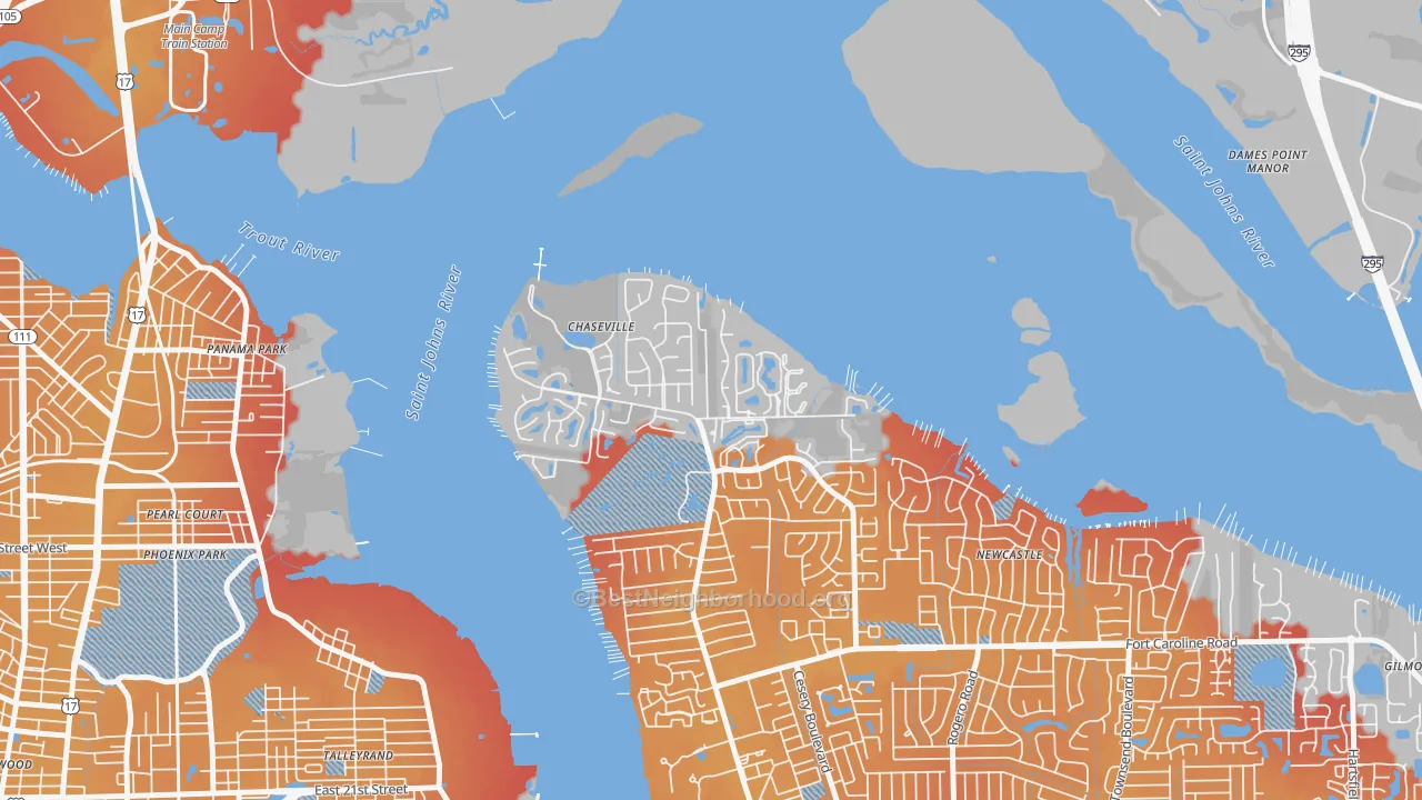 Transit Grade map of Charter Point, Jacksonville, FL