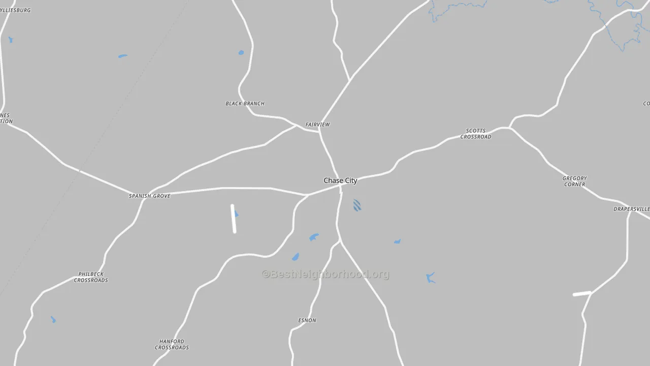 Transit Grade map of Chase City, VA
