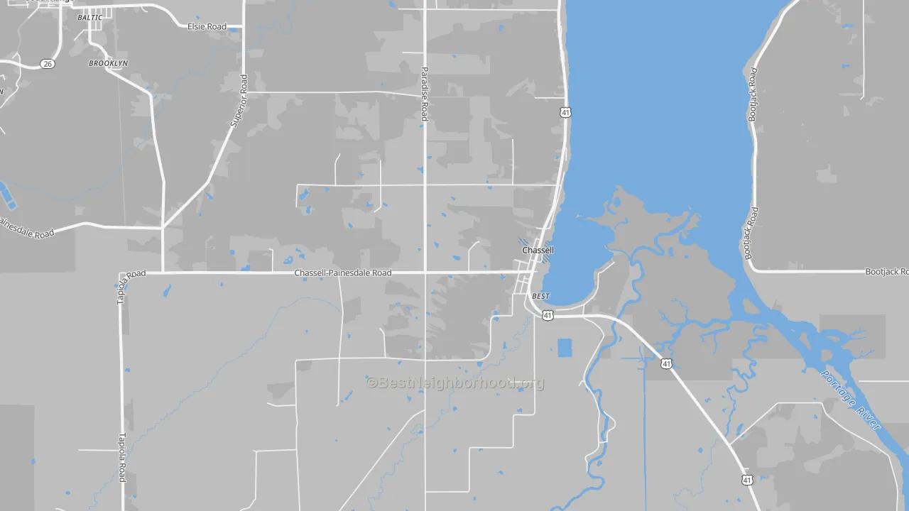 Transit Grade map of Chassell, MI