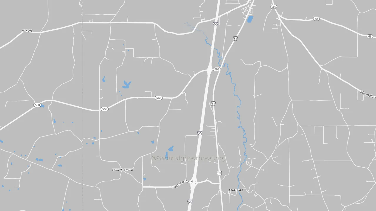 Transit Grade map of Chatawa, MS