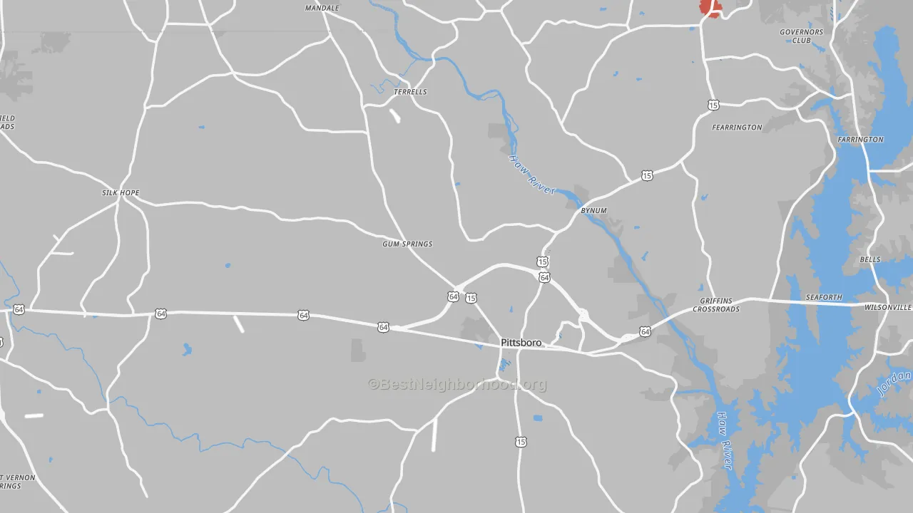 Transit Grade map of Chatham County, NC