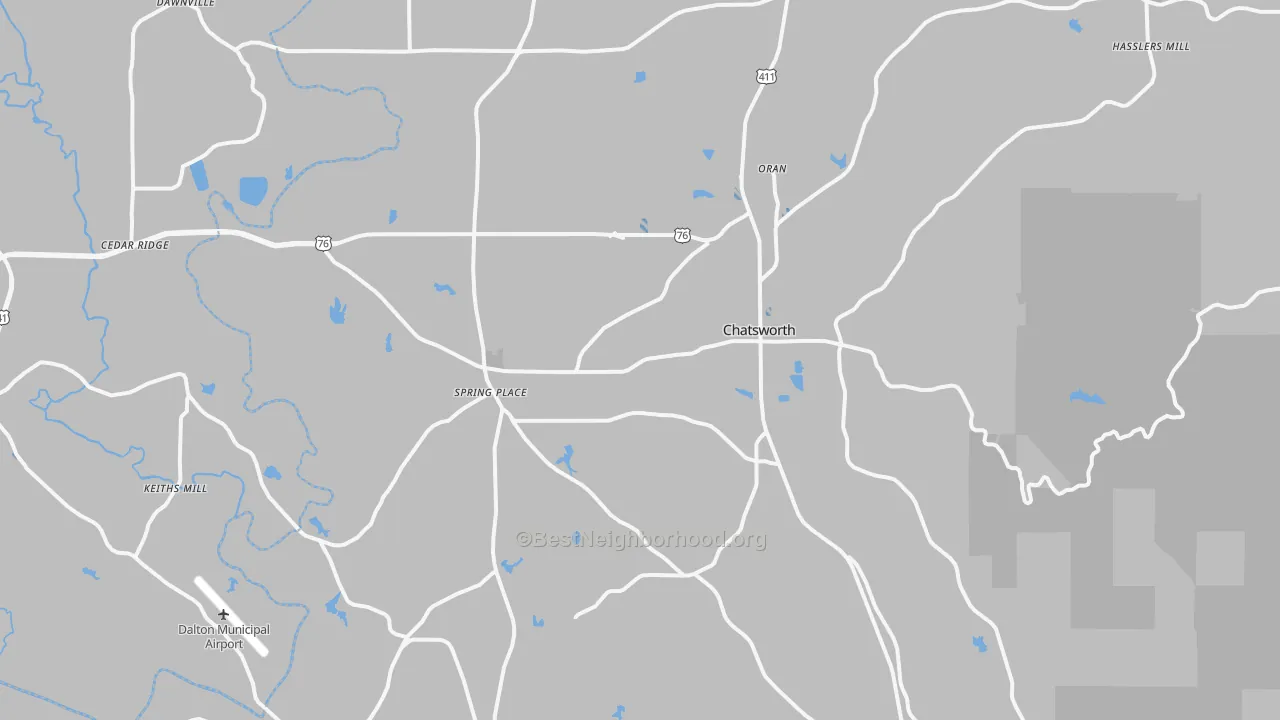 Transit Grade map of Chatsworth, GA