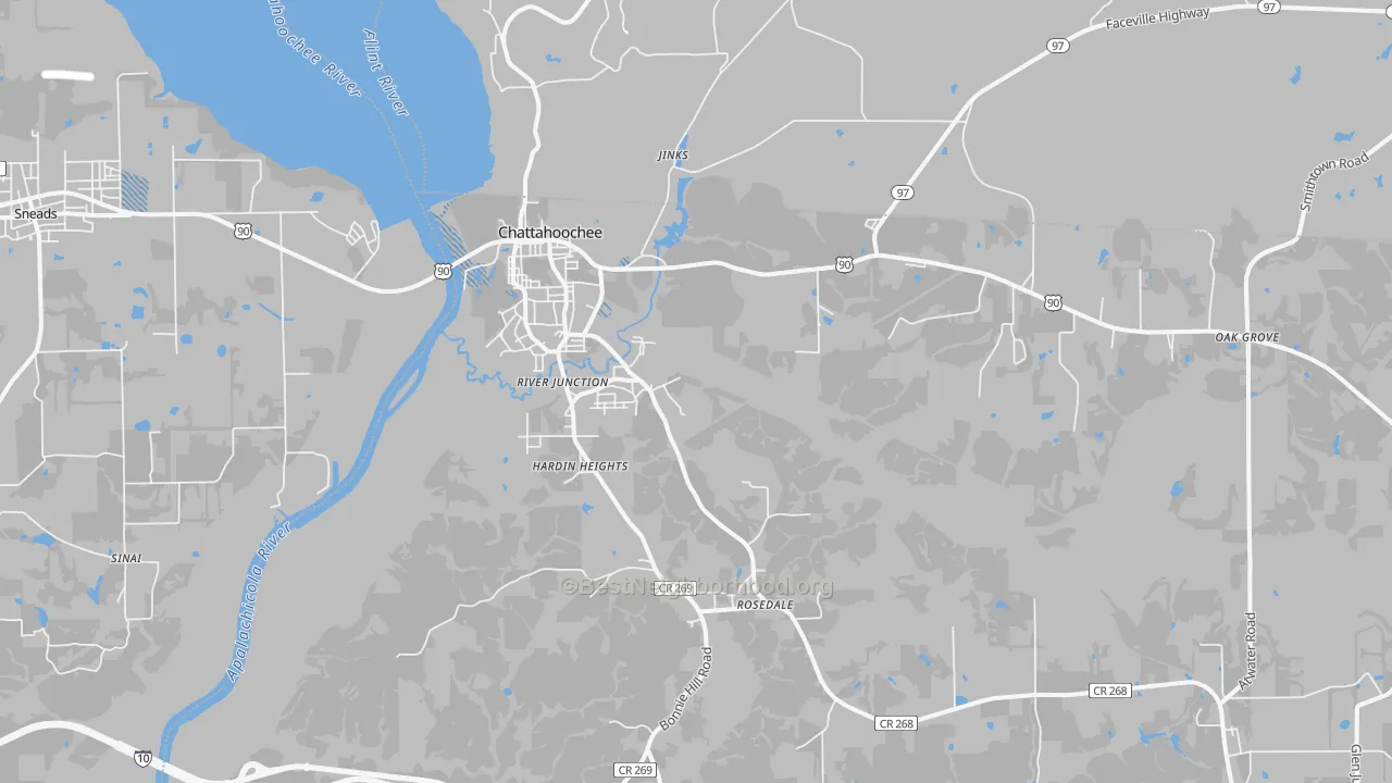 Transit Grade map of Chattahoochee, FL