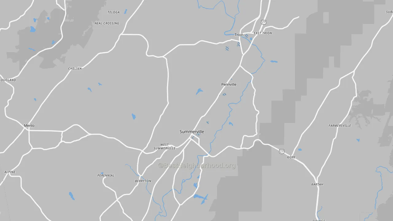 Transit Grade map of Chattooga County, GA