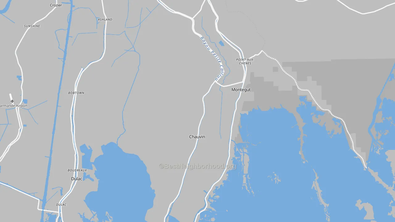 Transit Grade map of Chauvin, LA